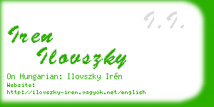 iren ilovszky business card